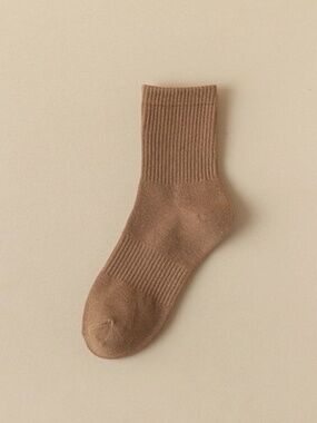 6 Pack Ankle cotton Socks 6-10 Coffee Milk Brown